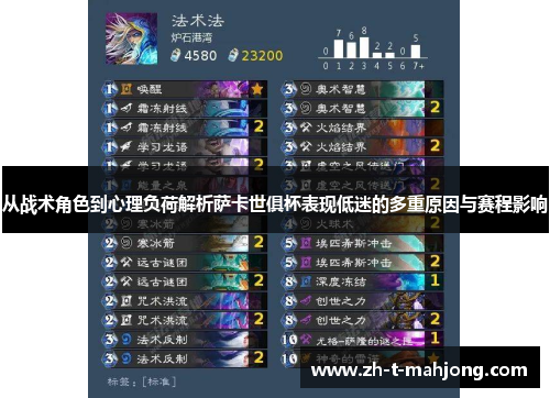 从战术角色到心理负荷解析萨卡世俱杯表现低迷的多重原因与赛程影响